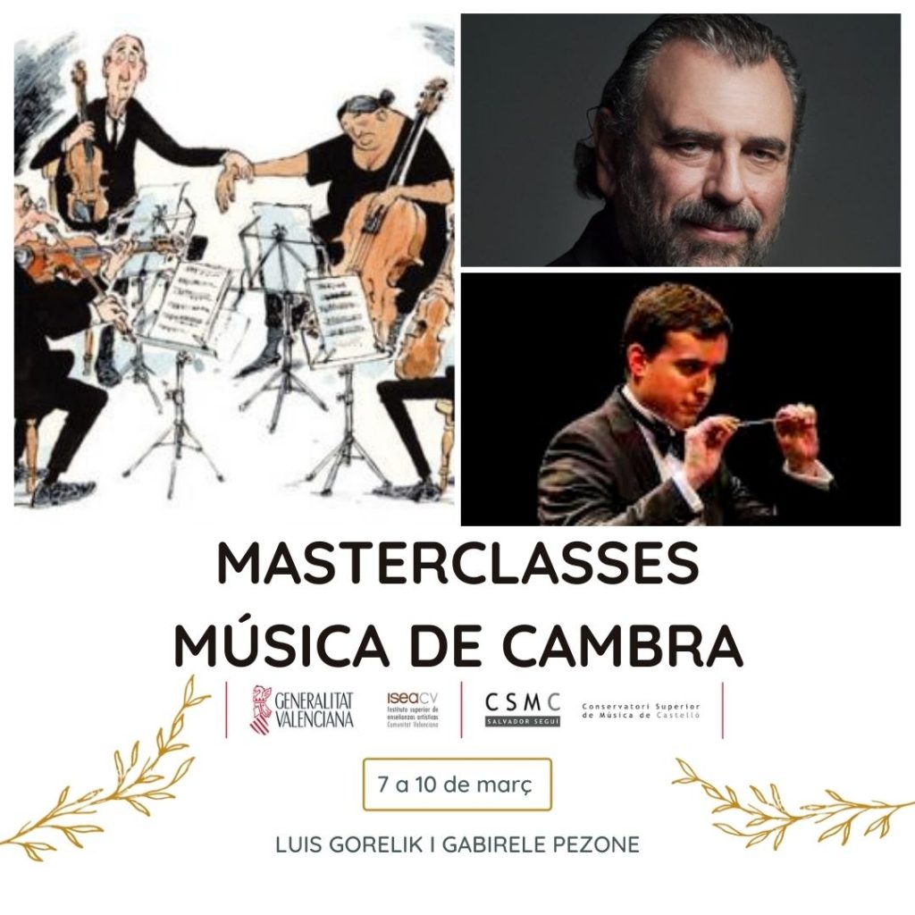 Classes magistrals de Música de Cambra amb Luis Gorelik i Gabirele Pezone