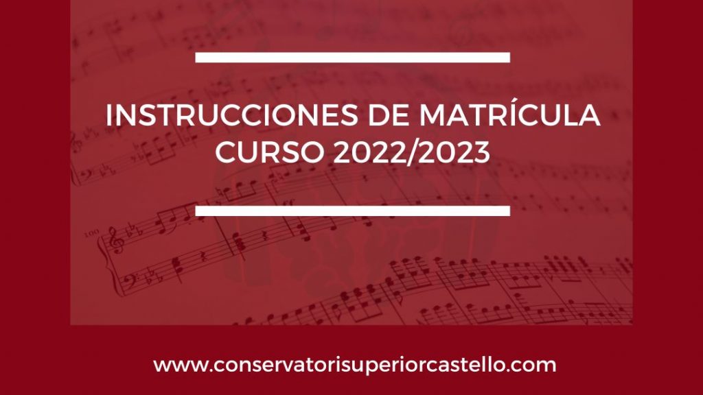 Instrucciones de matrícula 2022/2023