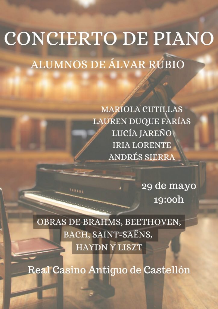 Concert de Piano en el Real Casino Antico de Castelló.